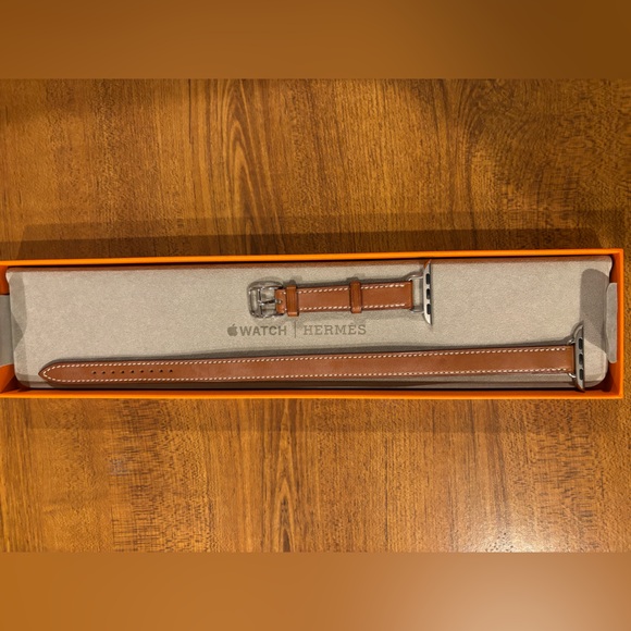 Hermes Accessories - Hermès Brown Leather Apple Watch Band